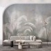 Palm leaves Tropical wall mural Pastel landscape wallpaper