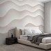 Abstract waves light beige wallpaper mural