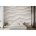 Abstract waves light beige wallpaper mural