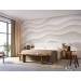 Abstract waves light beige wallpaper mural