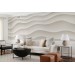 Abstract waves light beige wallpaper mural