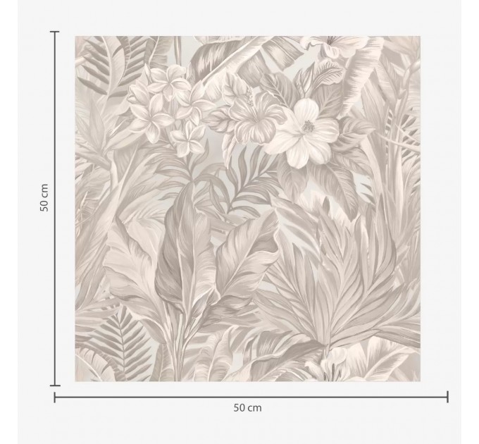 Wallpapers Tropical flowers and leaves in pastel color