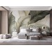 Oversized tropical leaf wallpaper mural in neutral colors