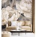 Elegant beige peony flowers wall mural – floral wallpaper