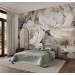 Elegant beige peony flowers wall mural – floral wallpaper