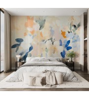 Abstract floral wall mural – artistic flowers wallpaper