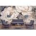 Elegant beige peony flowers wall mural – floral wallpaper