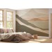 Mountains landscape wall mural in earthy tones