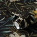 Elegant dark botanical wallpaper with cream flowers