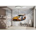 Orange sport car wallpaper Kids room wall mural