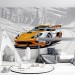Orange sport car wallpaper Kids room wall mural