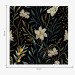Elegant dark botanical wallpaper with cream flowers