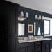 Vintage botanical dark blue floral wallpaper