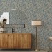 Botanical leaf wallpaper vintage style, Floral wall covering