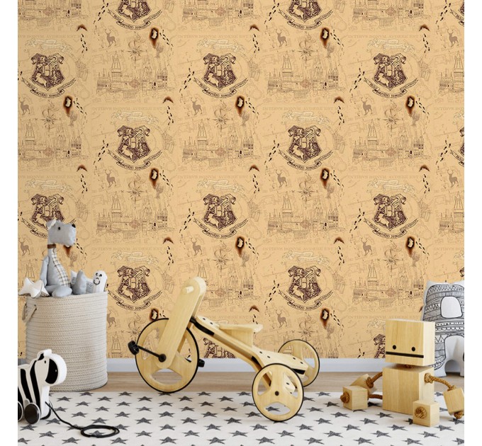 Magic wallpaper Kids room whimsical design with castle
