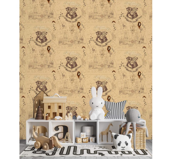 Magic wallpaper Kids room whimsical design with castle