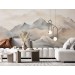 Pastel watercolor mountains wall mural Neutral landscape
