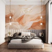 Abstract flowing neutral wallpaper mural