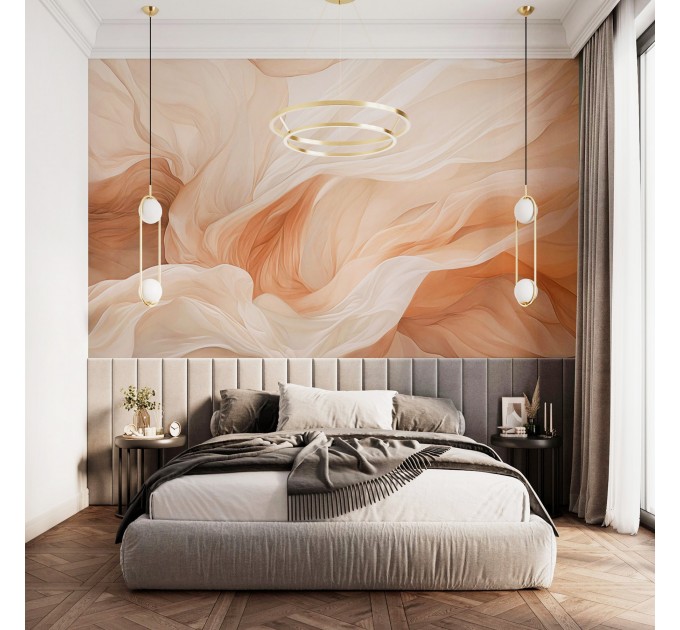 Abstract flowing neutral wallpaper mural