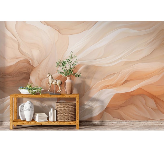 Abstract flowing neutral wallpaper mural