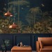 Vintage jungle wallpaper Dark tropical wall mural with palms