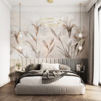 Elegant floral iris wallpaper mural