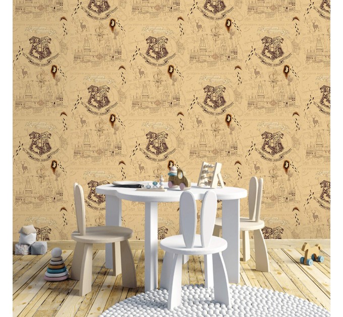 Magic wallpaper Kids room whimsical design with castle
