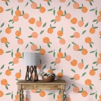 Peach and orange fruit wallpaper – Modern wall decor