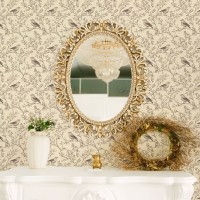 Botanical wallpaper Sparrows on branches