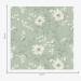 Floral wallpaper White flowers with wriggling leaves