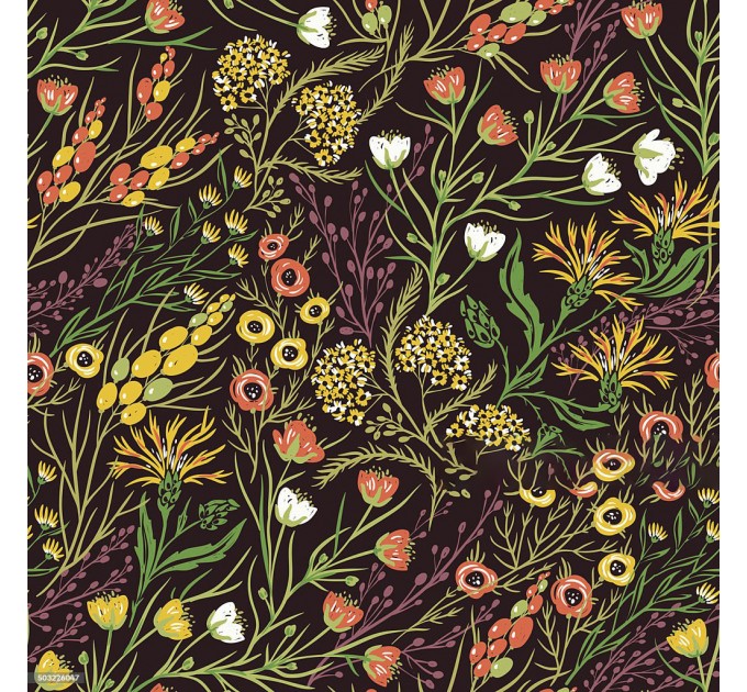 Dark botanical wallpaper, moody leaves pattern