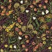 Dark botanical wallpaper, moody leaves pattern