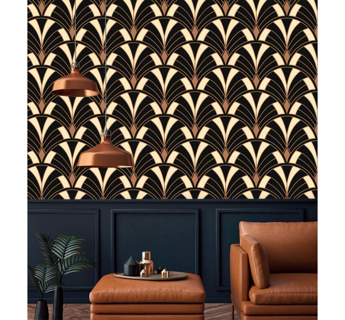Statement Art Deco wallpaper fans