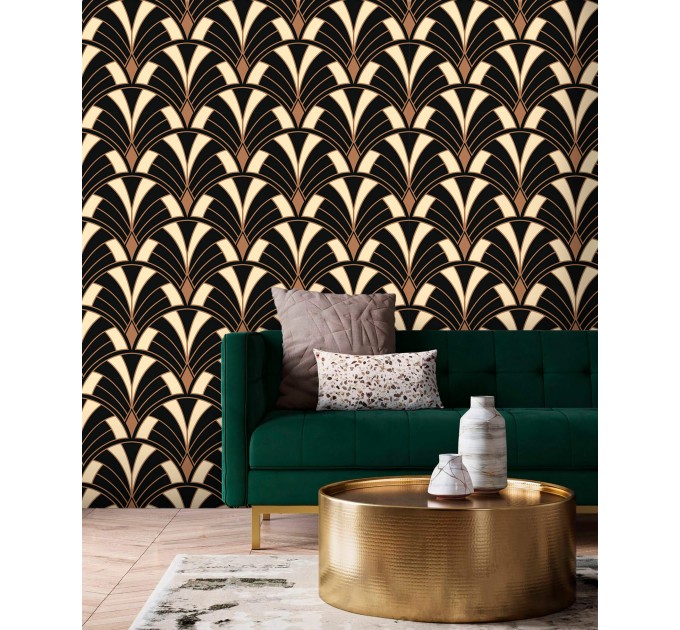 Statement Art Deco wallpaper fans