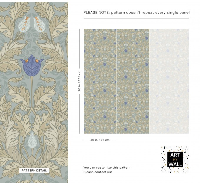 Vintage William Morris style floral wallpaper