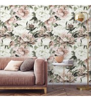 Peonies flowers wallpaper Floral wall covering Peonies flowers wallpaper Floral wall covering