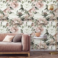 Peonies flowers wallpaper Floral wall covering