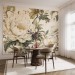 Large cream peony wall mural – Elegant floral wallpaper