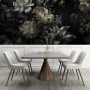 Moody dark floral wallpaper mural – Dramatic wall art Moody dark floral wallpaper mural – Dramatic wall art