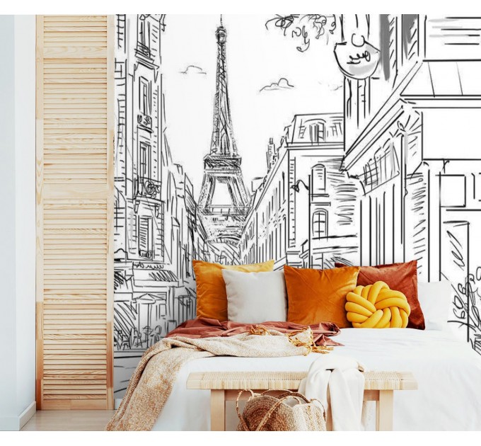 Paris wall mural, Eiffel tower wallpaper