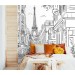 Paris wall mural, Eiffel tower wallpaper