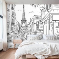 Paris wall mural, Eiffel tower wallpaper