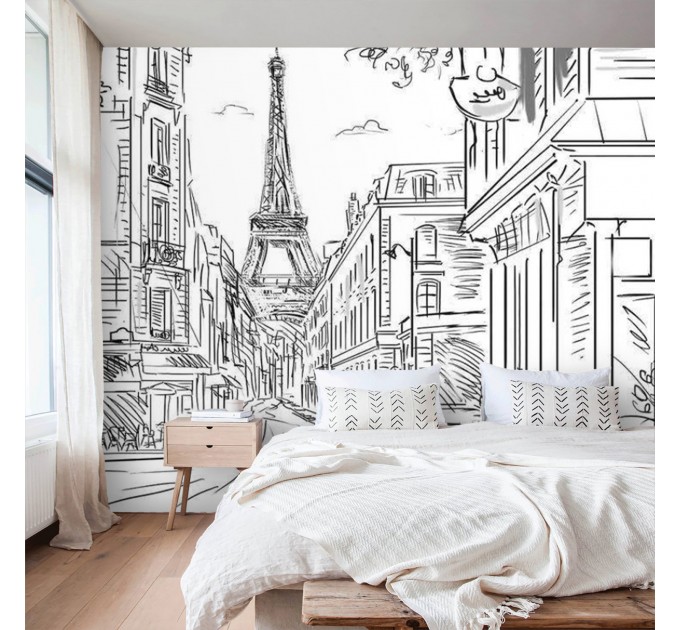 Paris wall mural, Eiffel tower wallpaper
