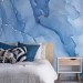 Abstract blue fluid art wallpaper mural