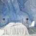 Abstract blue fluid art wallpaper mural