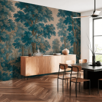 Vintage forest wallpaper | Scenic moody wall mural
