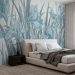 Botanical wallpaper mural with oversized floral design