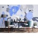 Abstract blue floral wall mural – Modern art wallpaper