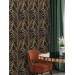 Black and gold non-metallic palm leaves wallpaper