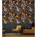 Dark arstract floral wallpaper
